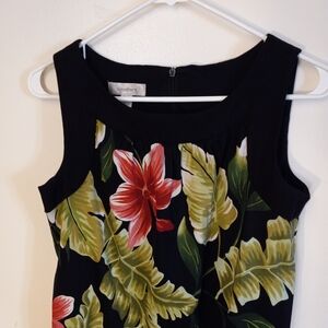 Dress Barn Floral Sleeveless Tank Dress Midi Hampton Women's Size 4